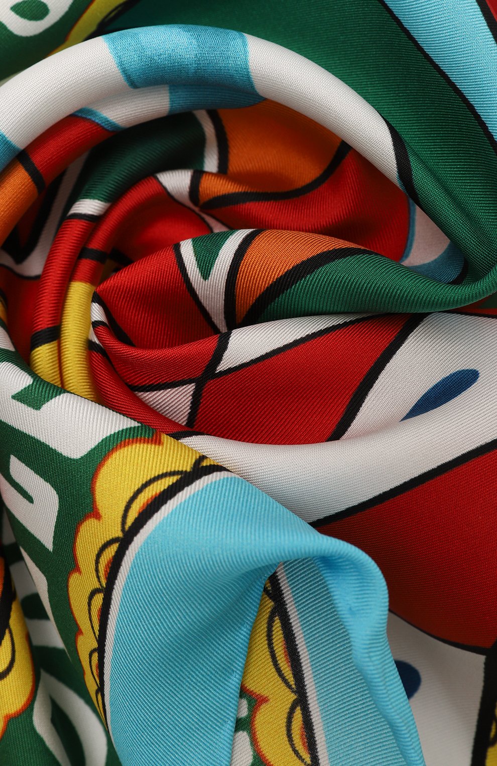 Шелковый платок DOLCE & GABBANA голубого цвета по цене 23600 руб., арт. FN093R/GDBTQ, фото 4 Шелковый платок DOLCE & GABBANA, арт. FN093R/GDBTQ, фото 4