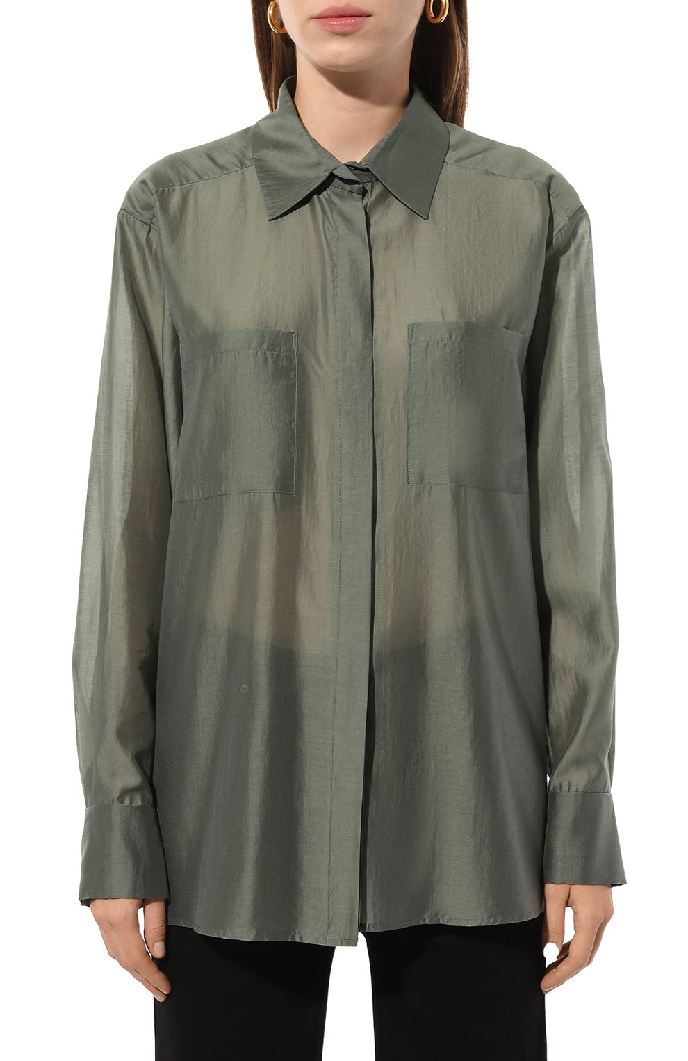 Рубашка FLASHIN темно-зеленого цвета по цене 26700 руб., арт. FS24SBB, фото 3 Рубашка FLASHIN, арт. FS24SBB, фото 3