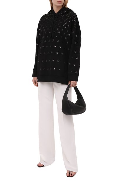 Хлопковое худи с пайетками VALENTINO черного цвета по цене 268000 руб., арт. WB3MF11E6HH, фото 2 Хлопковое худи с пайетками VALENTINO, арт. WB3MF11E6HH, фото 2