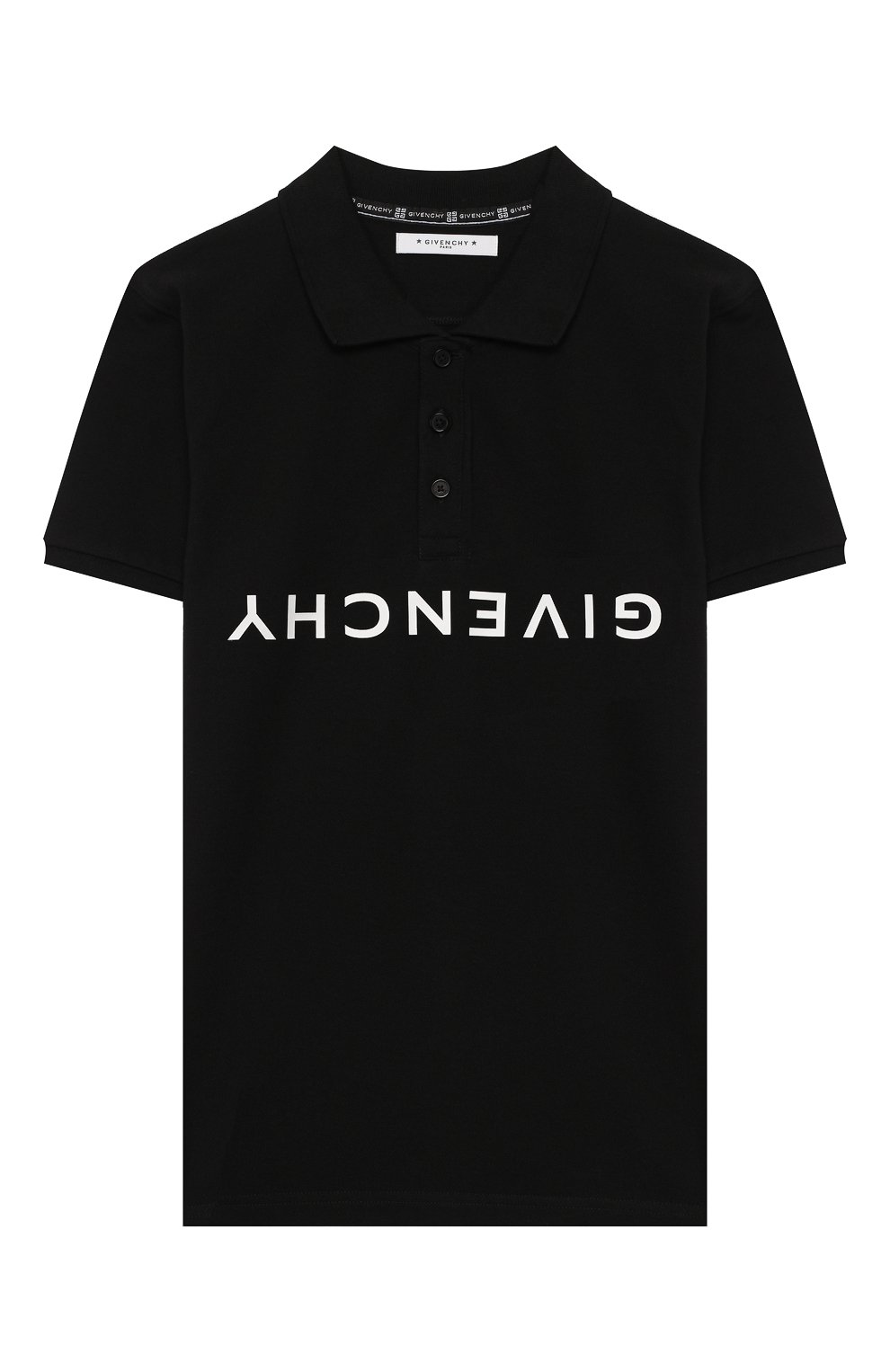 Хлопковое поло GIVENCHY черного цвета по цене 17700 руб., арт. H25163, фото 1 Хлопковое поло GIVENCHY, арт. H25163, фото 1