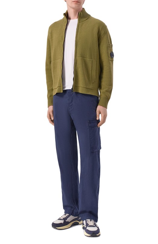 Брюки из хлопка и льна C.P. Company 20CMPA253A/110658G Синий  20CMPA253A/110658G Фото 2