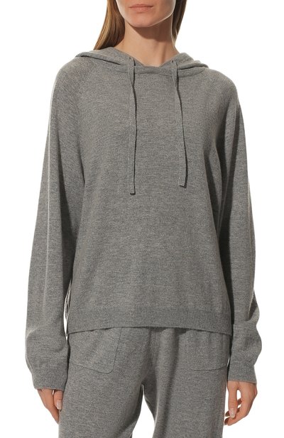 Худи из шерсти и кашемира ALLUDE серого цвета по цене 58200 руб., арт. 225/17002, фото 3 Худи из шерсти и кашемира ALLUDE, арт. 225/17002, фото 3