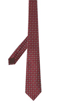 Мужской шелковый галстук CANALI красного цвета, арт. 18/HJ04146 | Фото 3 (Материал: Текстиль, Шелк; Материал сплава: Проставлено; Нос: Не проставлено; Принт: С принтом)