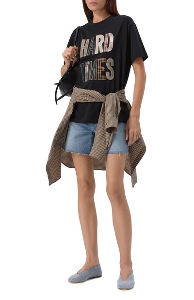 Хлопковая футболка MOSCHINO черного цвета по цене 54350 руб., арт. A0728/5541, фото 2 Хлопковая футболка MOSCHINO, арт. A0728/5541, фото 2