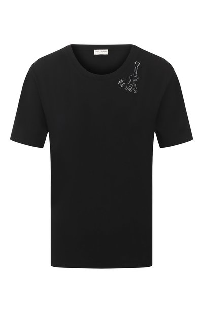 Женская хлопковая футболка SAINT LAURENT, арт. 605366/YBQJ2
