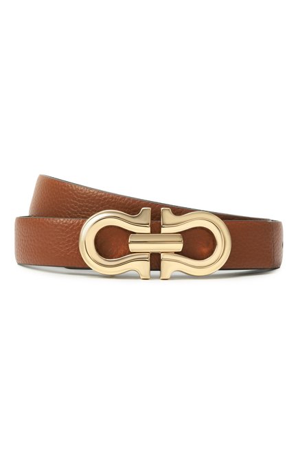 Женский кожаный ремень FERRAGAMO коричневого цвета, арт. 230329/775597 | Фото 1 (Материал: Натуральная кожа; Материал сплава: Проставлено; Нос: Не проставлено)