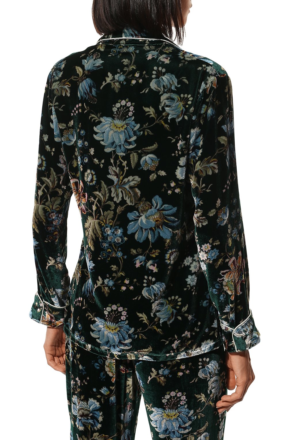 Пижама из вискозы и шелка OLIVIA VON HALLE темно-зеленого цвета по цене 73150 руб., арт. PS2201, фото 4 Пижама из вискозы и шелка OLIVIA VON HALLE, арт. PS2201, фото 4