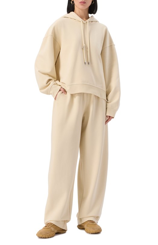 Хлопковое худи Sportmax URNA Кремовый  URNA Фото 2