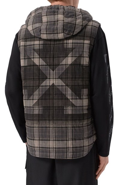Хлопковый жилет OFF-WHITE темно-серого цвета по цене 95800 руб., арт. 0MGA22BF25FAB001, фото 4 Хлопковый жилет OFF-WHITE, арт. 0MGA22BF25FAB001, фото 4