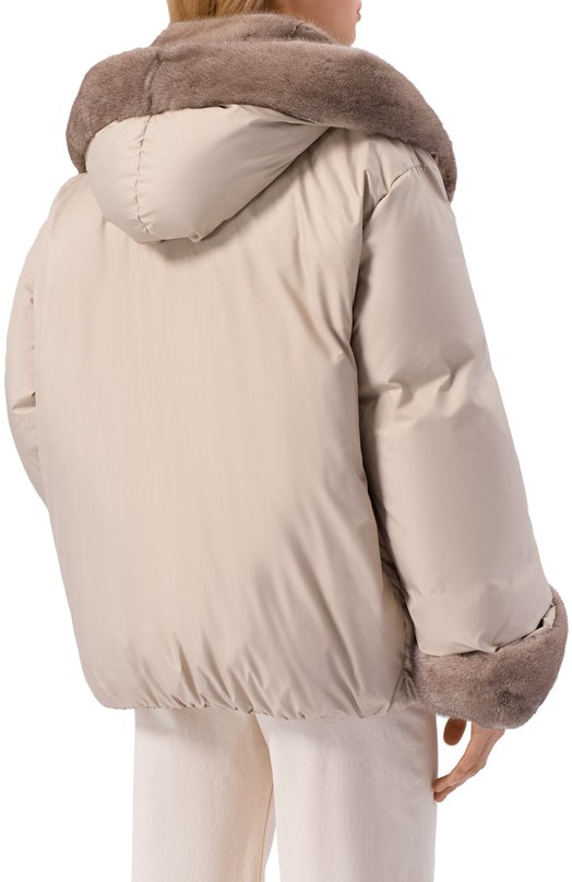Пуховик с отделкой из норки Antonelli Firenze P3475/367C Бежевый  P3475/367C Фото 4