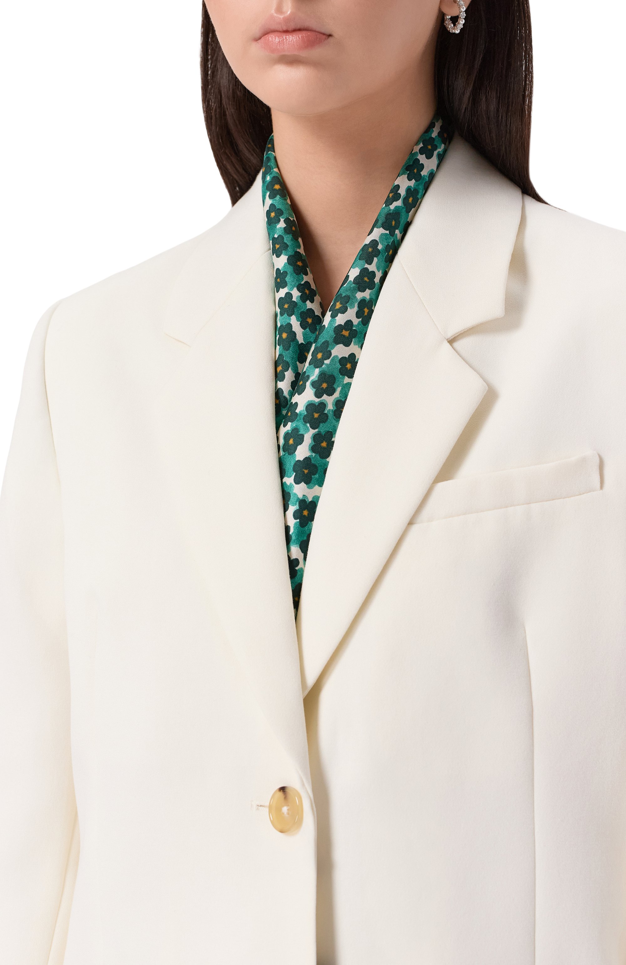 Шелковый платок FURLA зеленого цвета по цене 12000 руб., арт. WT00099/BX4224, фото 2 Шелковый платок FURLA, арт. WT00099/BX4224, фото 2