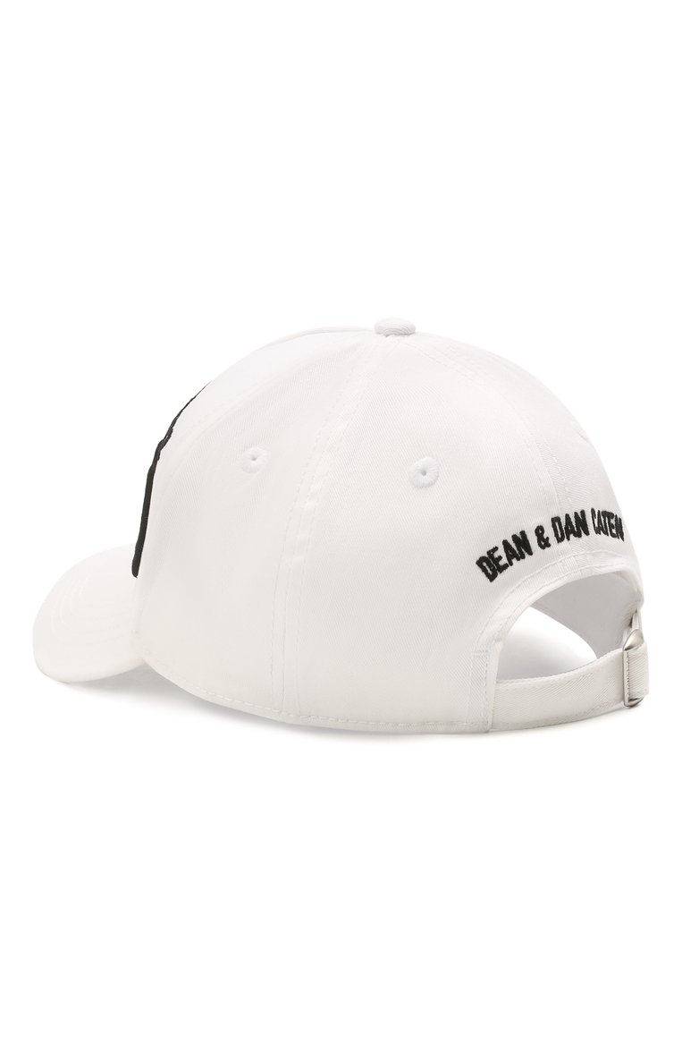 Мужская хлопковая бейсболка icon DSQUARED2 белого цвета, арт. BCM0412 05C00001 | Фото 3 (Материал: Хлопок, Текстиль; Материал сплава: Проставлено; Нос: Не проставлено)