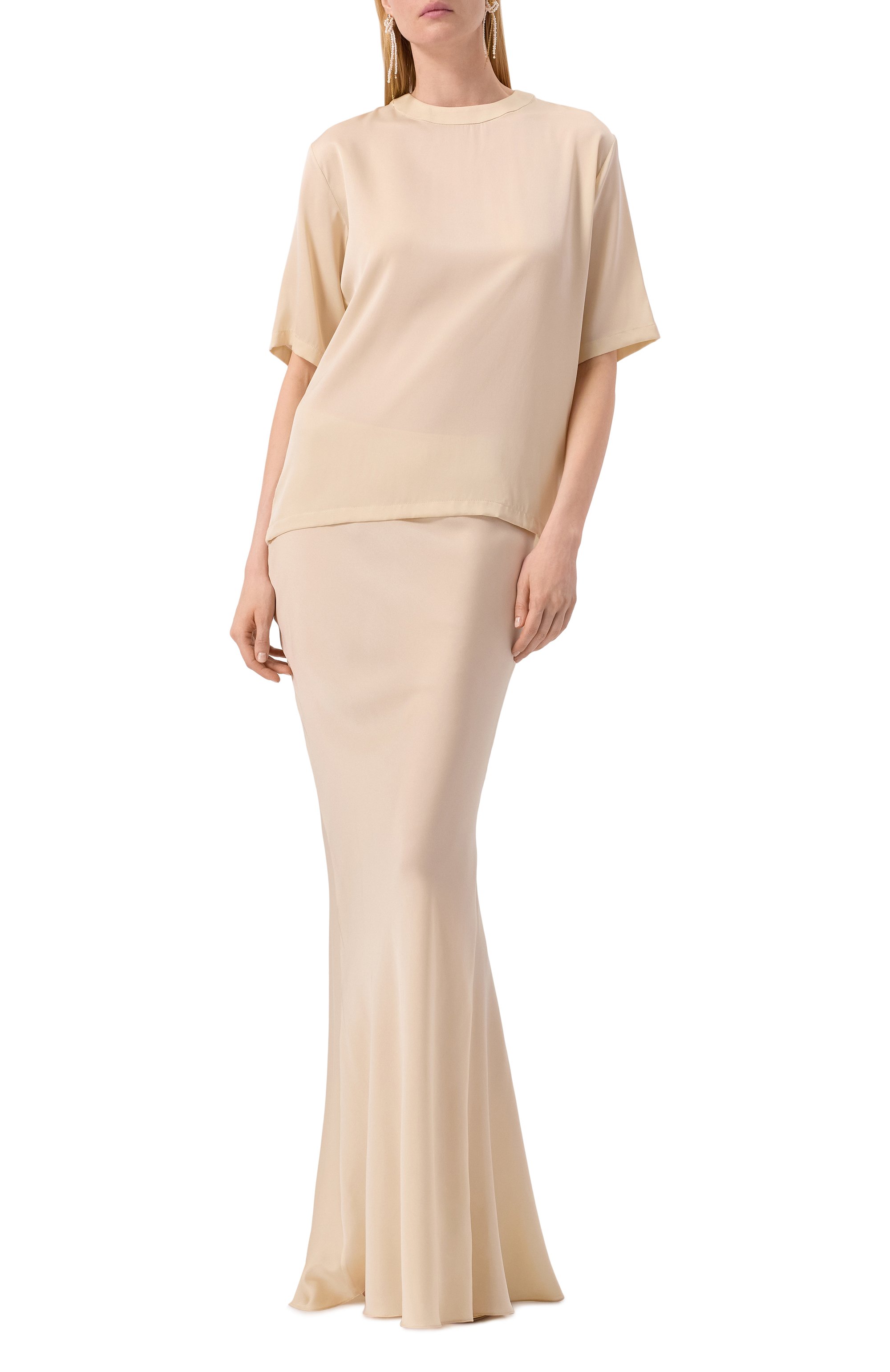 Шелковая юбка GOOROO бежевого цвета по цене 67770 руб., арт. SK041L-2005-102-SS25, фото 2 Шелковая юбка GOOROO, арт. SK041L-2005-102-SS25, фото 2