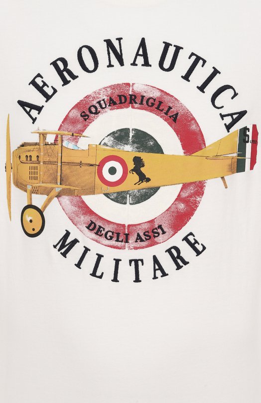 Хлопковая футболка Aeronautica Militare 251TS2414J641 Белый  251TS2414J641 Фото 6