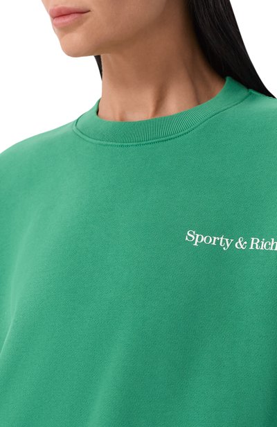 Хлопковый свтшот SPORTY AND RICH, арт. ST09873086GR19, фото 5