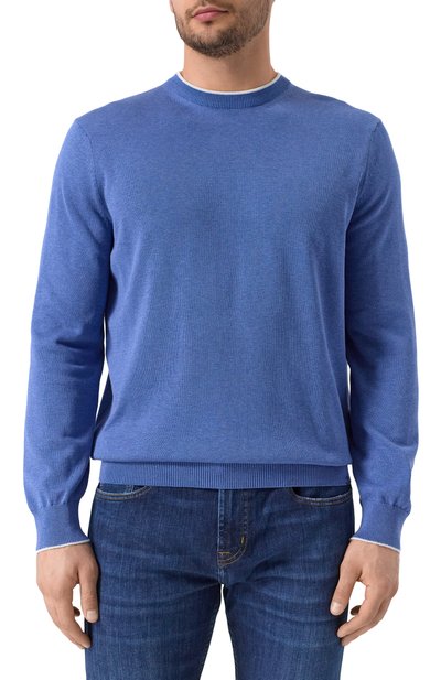 Джемпер из шелка и хлопка PAUL&SHARK синего цвета по цене 57400 руб., арт. 25411509, фото 3 Джемпер из шелка и хлопка PAUL&SHARK, арт. 25411509, фото 3