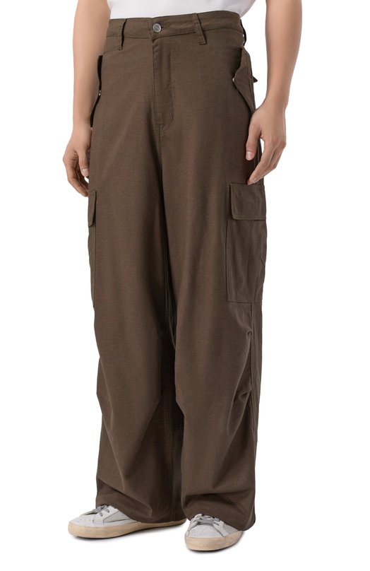 Брюки-карго изо льна и хлопка Rhude RHPS26PA01112 Коричневый  RHPS26PA01112 Фото 3