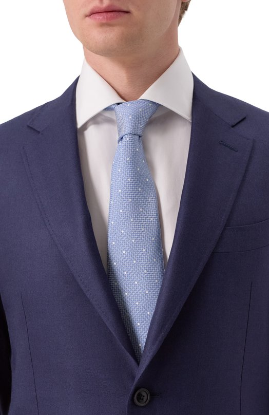 Шелковый галстук Giorgio Armani GM000800/TE13659 Голубой  GM000800/TE13659 Фото 2