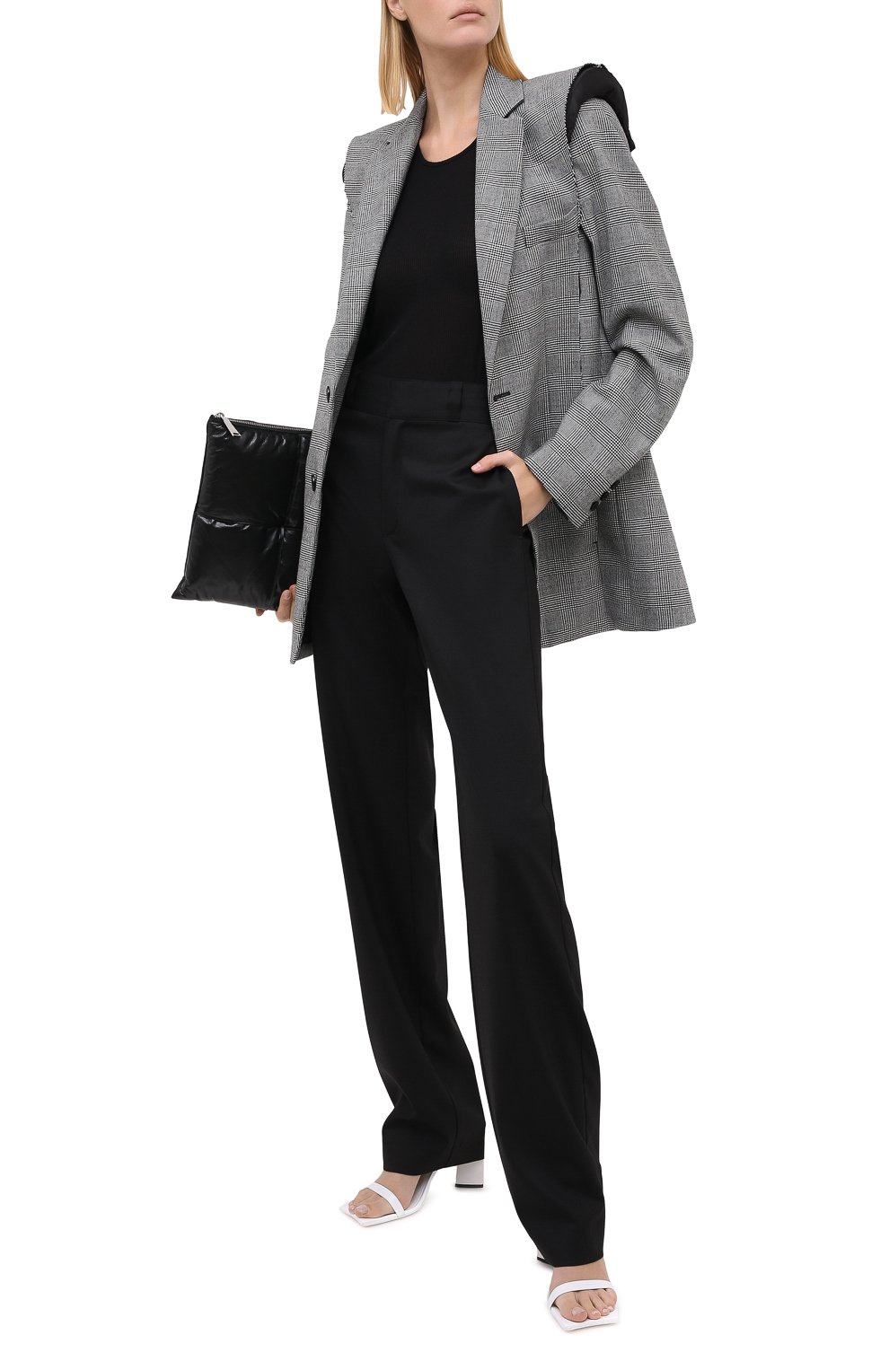 Шерстяной жакет VETEMENTS, арт. WAH21JA021 1208/BLACK / WHITE CHECK, фото 2
