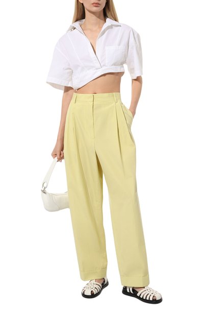 Хлопковые брюки DRIES VAN NOTEN желтого цвета по цене 63400 руб., арт. 231-010903-6238, фото 2 Хлопковые брюки DRIES VAN NOTEN, арт. 231-010903-6238, фото 2
