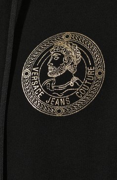 Мужской хлопковая толстовка VERSACE JEANS COUTURE черного цвета, арт. B7GUA7F1-UUP301 PRINT MEDAL F0IL/36604 | Фото 5 (Рукава: Длинные; Длина (для топов): Стандартные; Материал внешний: Хлопок; Мужское Кросс-КТ: Толстовка-одежда; Стили: Спорт-шик; Материал внутренний: Не назначено; Драгоценные камни: Проставлено; Материал сплава: Проставлено)