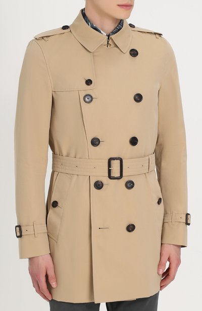 Хлопковый тренч с поясом и погонами BURBERRY, арт. 3983339, фото 3