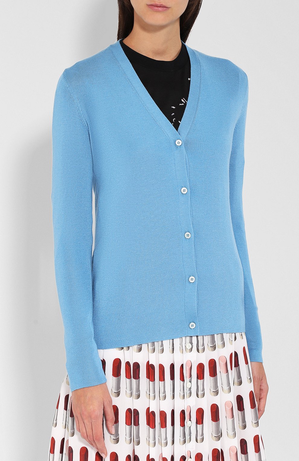 Однотонный кардиган на пуговицах PRADA, арт. 25437-40J-F0076, фото 3