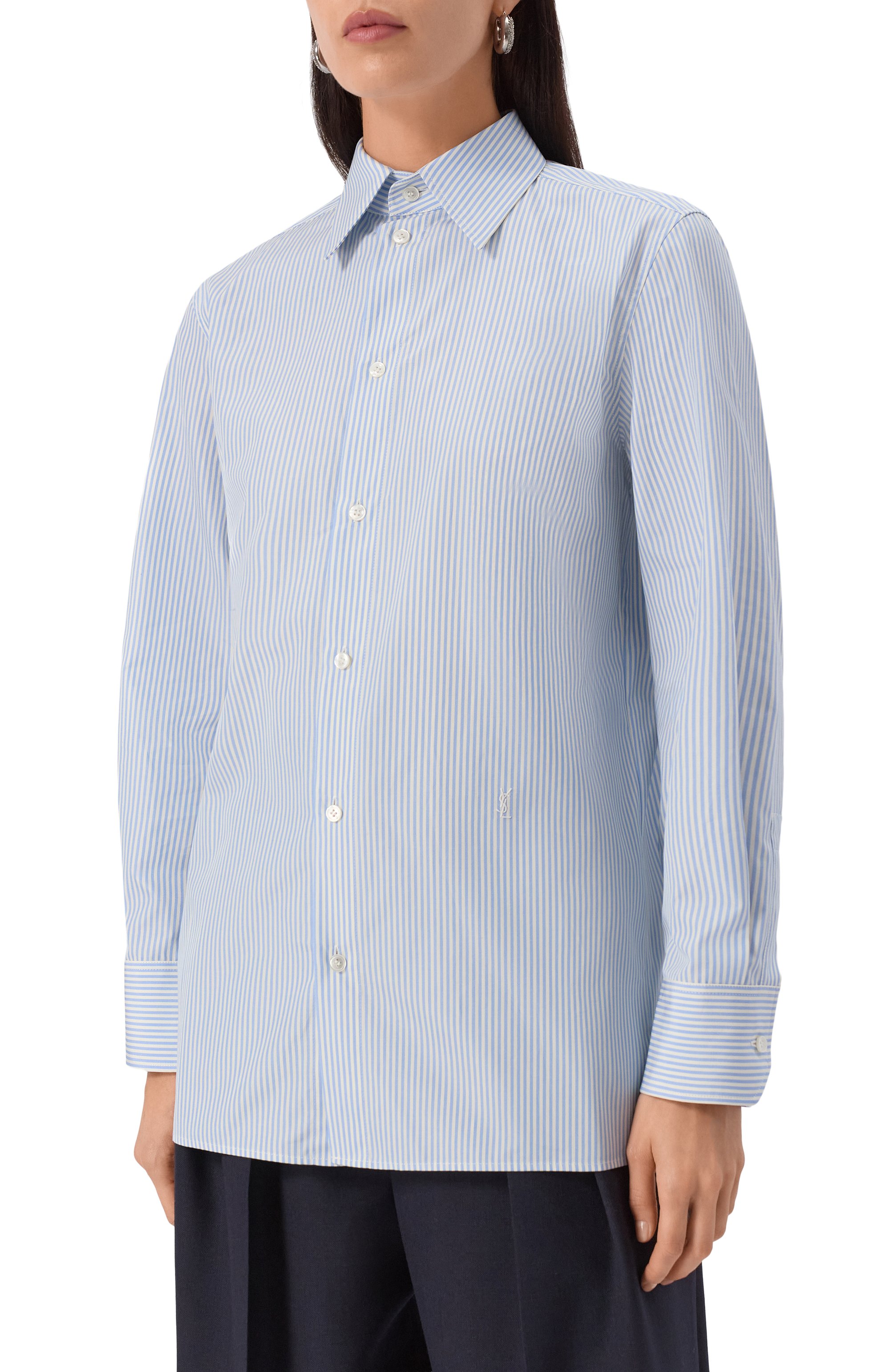 Хлопковая рубашка SAINT LAURENT, арт. 830240/Y1L12, фото 3