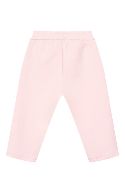 Детские хлопковые брюки EMPORIO ARMANI светло-розового цвета, арт. EB000152/AF10126 | Фото 2 (Нос: Не проставлено; Материал сплава: Проставлено; Материал внешний: Хлопок)