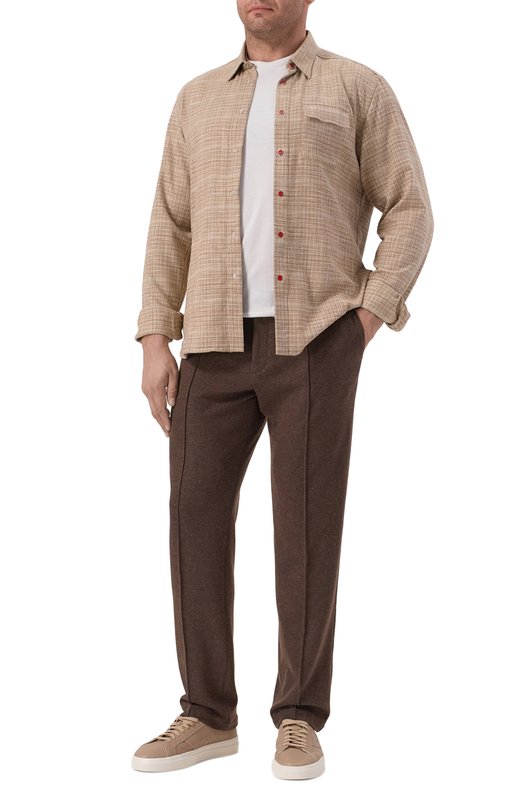 Кашемировые брюки Kiton UFFPBRK0150G08 Коричневый  UFFPBRK0150G08 Фото 2