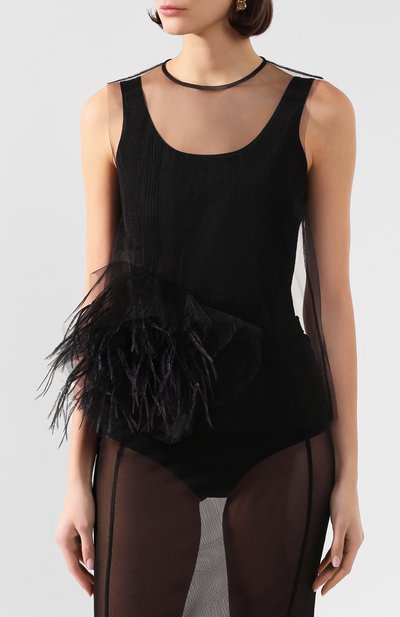 Топ с отделкой перьями DRIES VAN NOTEN, арт. 201-18636-9306, фото 3