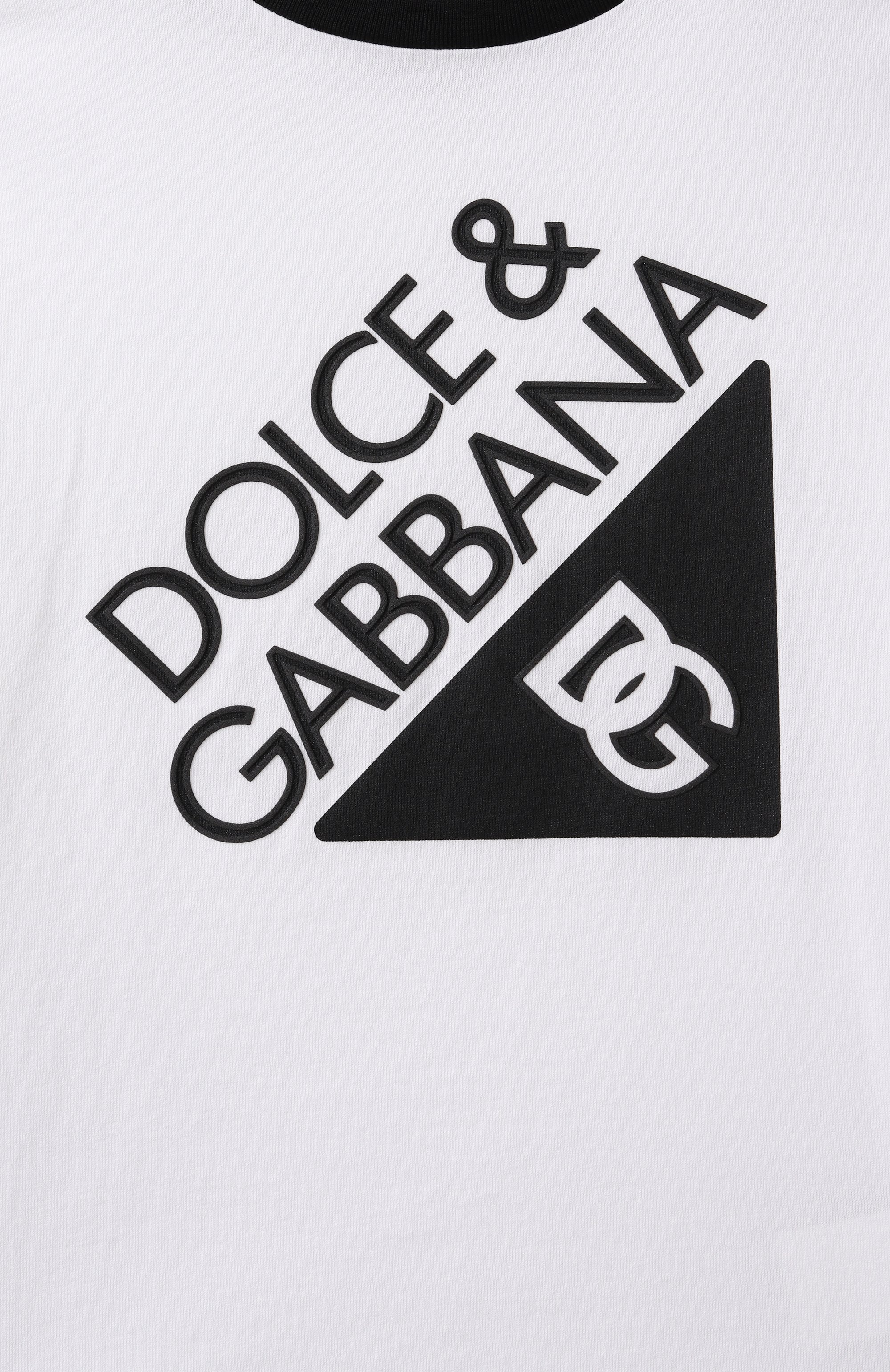 Хлопковая футболка DOLCE & GABBANA белого цвета по цене 24950 руб., арт. L4JTHV/G706J/2-6, фото 3 Хлопковая футболка DOLCE & GABBANA, арт. L4JTHV/G706J/2-6, фото 3