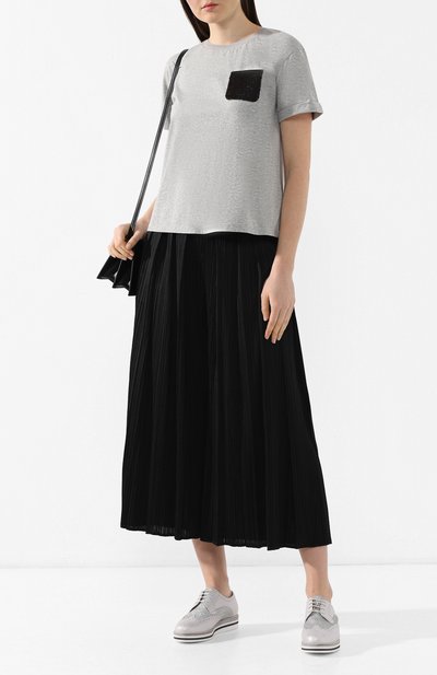 Хлопковая футболка EMPORIO ARMANI серого цвета по цене 11450 руб., арт. 3G2T84/2JQAZ, фото 2 Хлопковая футболка EMPORIO ARMANI, арт. 3G2T84/2JQAZ, фото 2