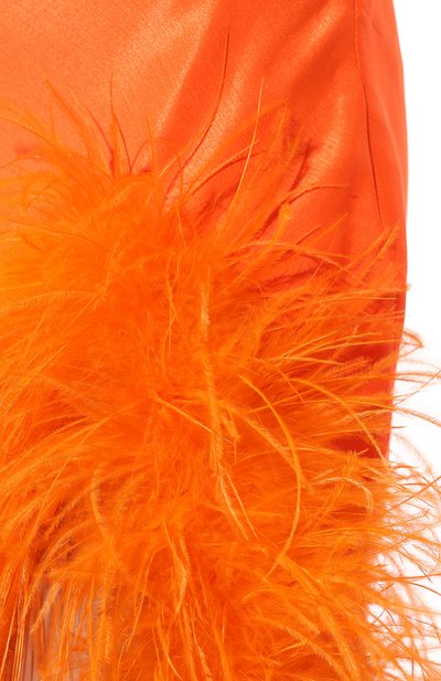 Атласное платье с отделкой перьями SASHA KIM, арт. УТ-00001314, фото 5