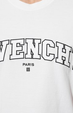 Мужская хлопковая футболка GIVENCHY белого цвета, арт. BM71CW3Y6B | Фото 5 (Принт: С принтом; Рукава: Короткие; Длина (для топов): Стандартные; Материал сплава: Проставлено; Материал внешний: Хлопок; Драгоценные камни: Проставлено; Стили: Кэжуэл)