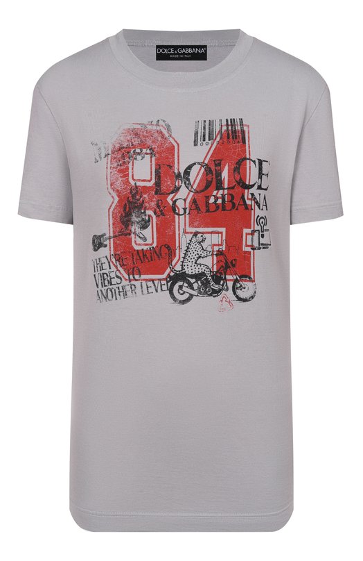 Хлопковая футболка Dolce & Gabbana F8V42T/GDDPA Серый F8V42T/GDDPA