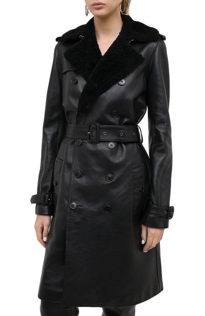 Кожаное пальто SAINT LAURENT, арт. 625203/YCCI2, фото 4