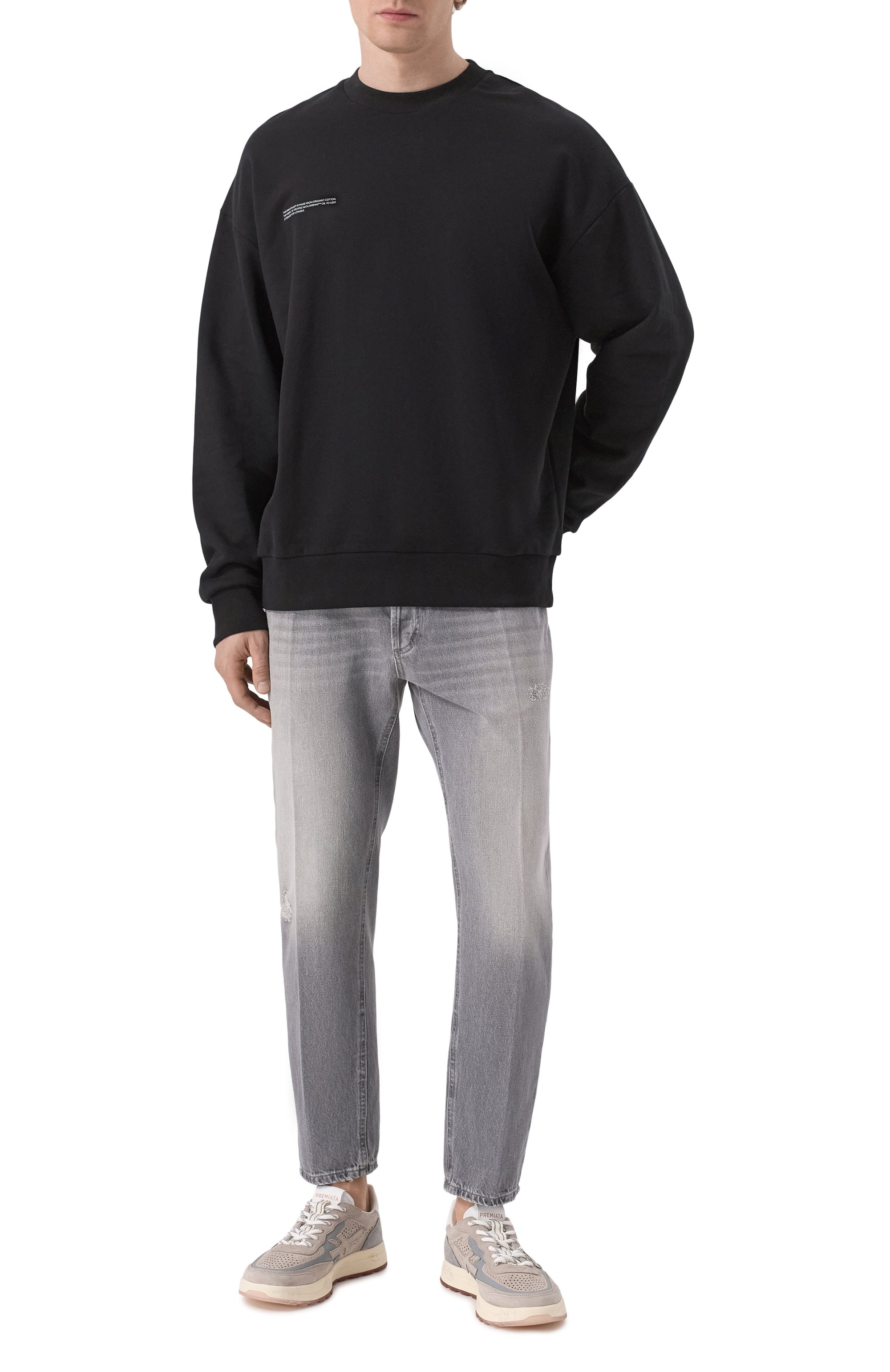 Хлопковый свитшот PANGAIA черного цвета по цене 19500 руб., арт. 10000183, фото 2 Хлопковый свитшот PANGAIA, арт. 10000183, фото 2