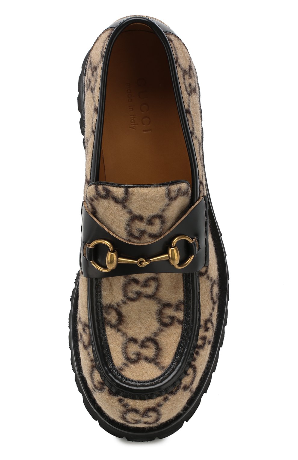 Текстильные лоферы horsebit GUCCI бежевого цвета по цене 67800 руб., арт. 598312/G38C0, фото 5 Текстильные лоферы horsebit GUCCI, арт. 598312/G38C0, фото 5