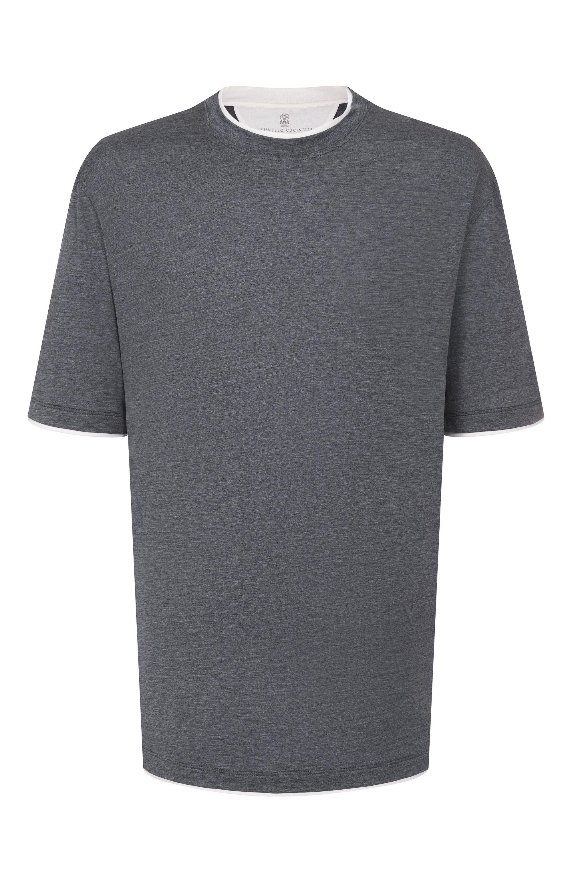 Футболка из шелка и хлопка BRUNELLO CUCINELLI, арт. MD8217427W, фото 1