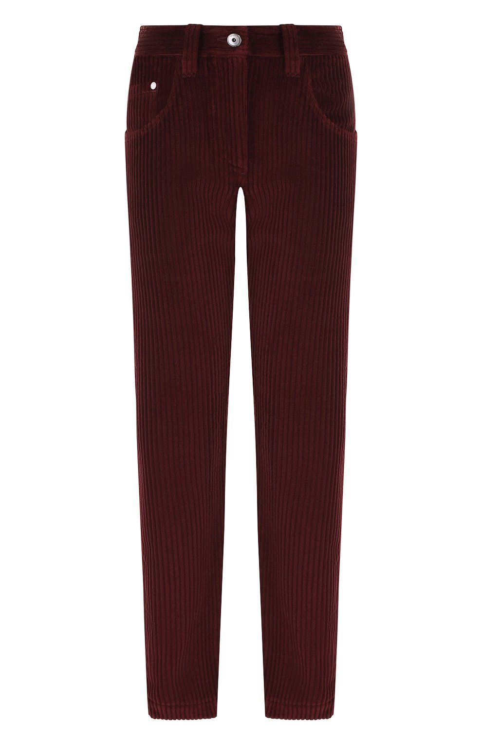 Вельветовые брюки BRUNELLO CUCINELLI бордового цвета по цене 95200 руб., арт. MA107P6846, фото 1 Вельветовые брюки BRUNELLO CUCINELLI, арт. MA107P6846, фото 1