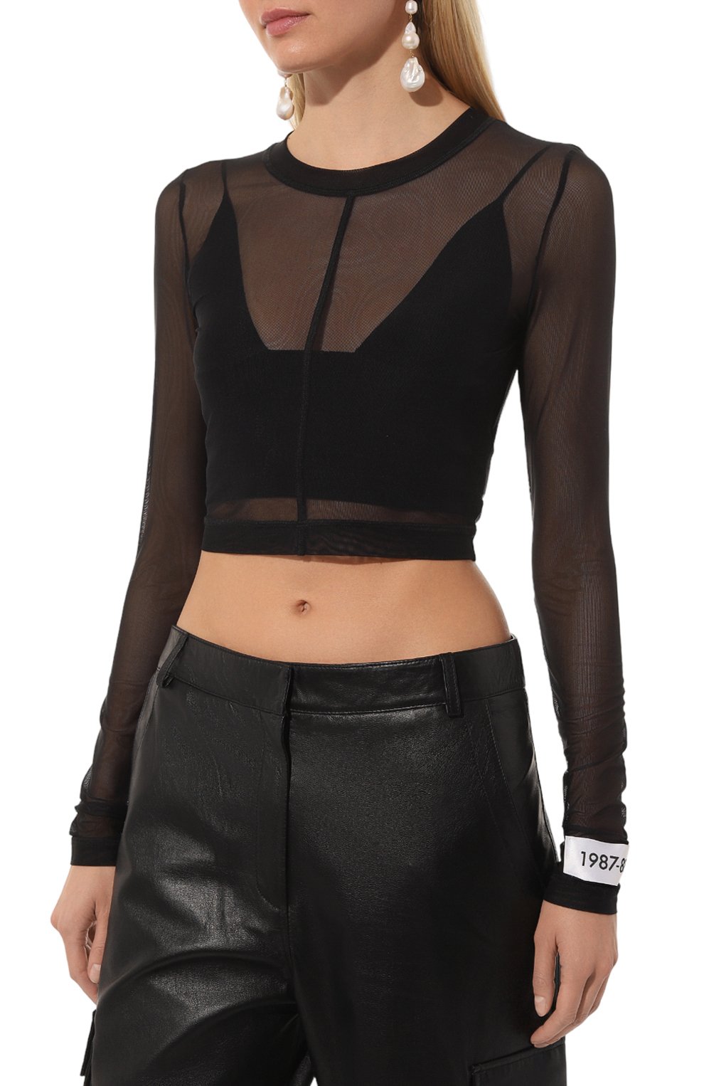 Топ DOLCE & GABBANA черного цвета по цене 69450 руб., арт. F774RT/FLRC2, фото 3 Топ DOLCE & GABBANA, арт. F774RT/FLRC2, фото 3