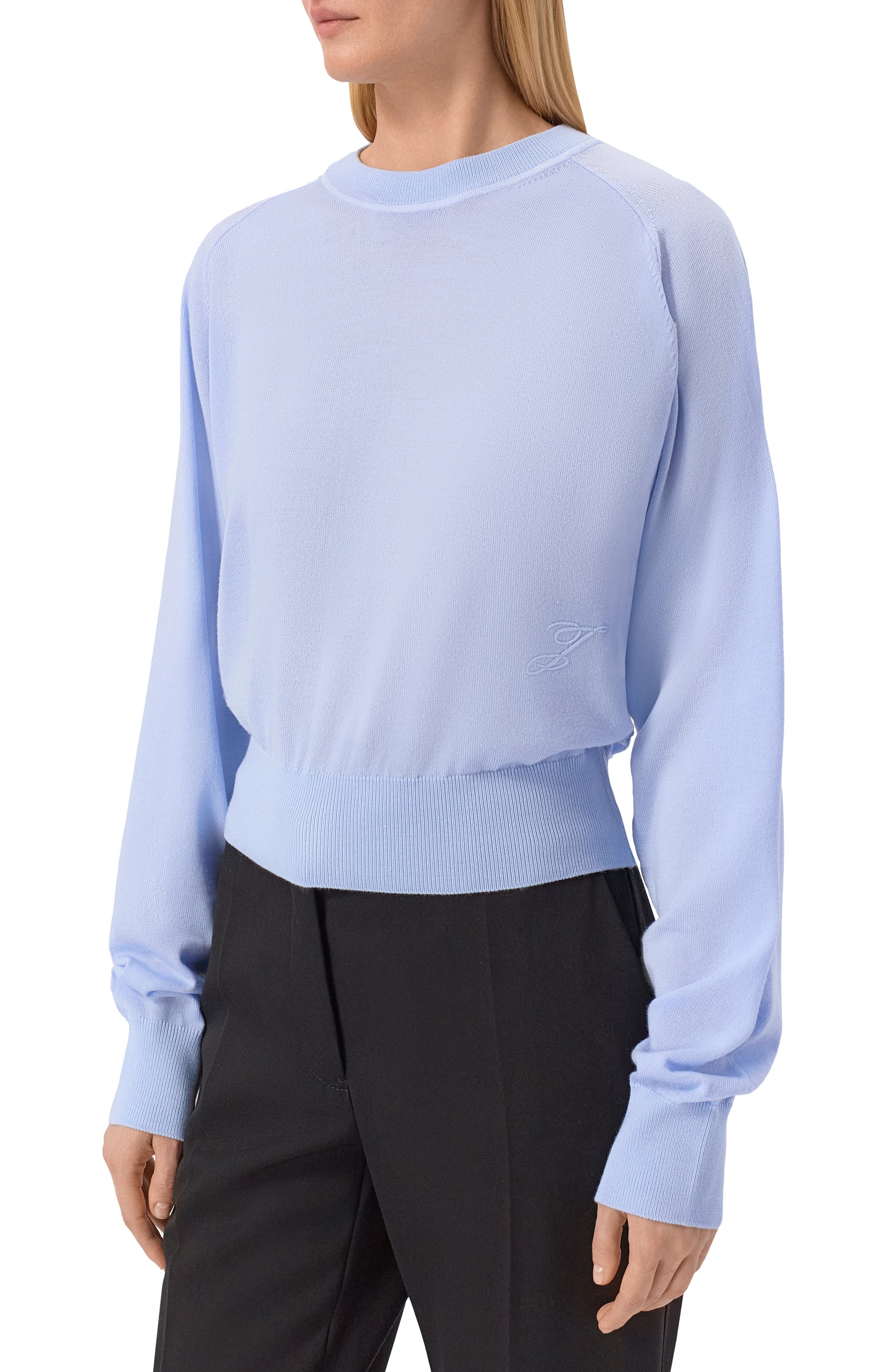 Шерстяной пуловер JACQUEMUS голубого цвета по цене 61400 руб., арт. 26ESWW00638/AK00299, фото 3 Шерстяной пуловер JACQUEMUS, арт. 26ESWW00638/AK00299, фото 3