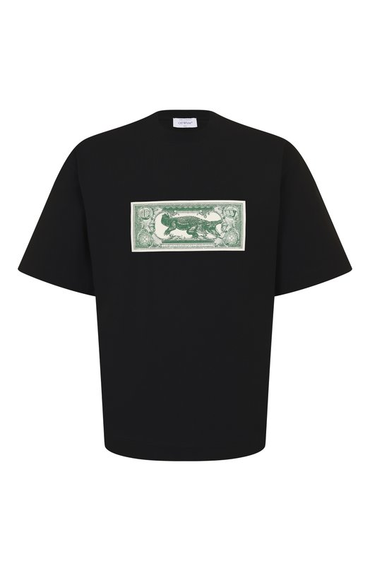 Хлопковая футболка Off-White 0MAA120S25JER00C Чёрный 0MAA120S25JER00C