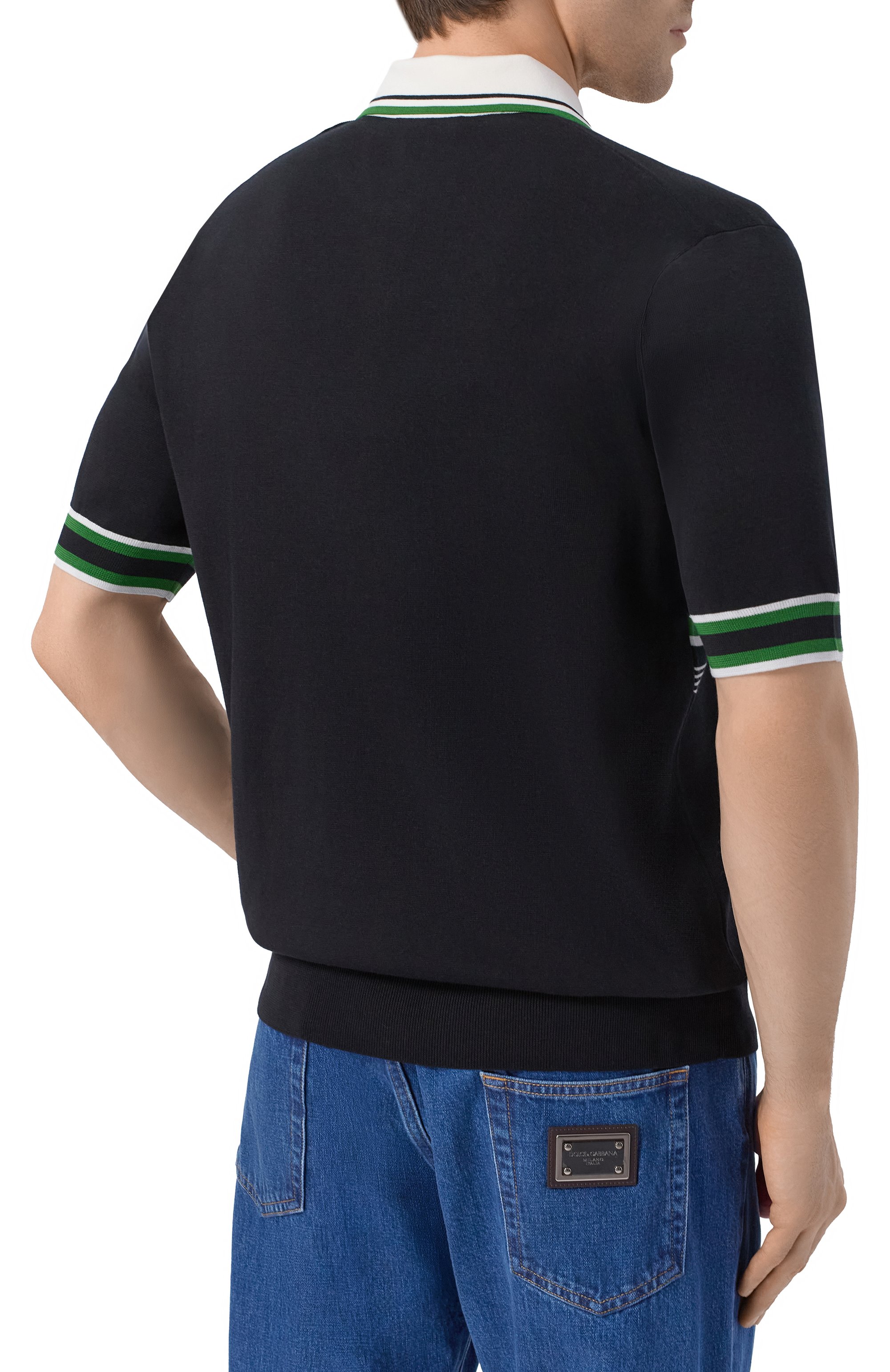 Поло из шелка и хлопка DOLCE & GABBANA, арт. GXZ92Z/JGMFH, фото 4