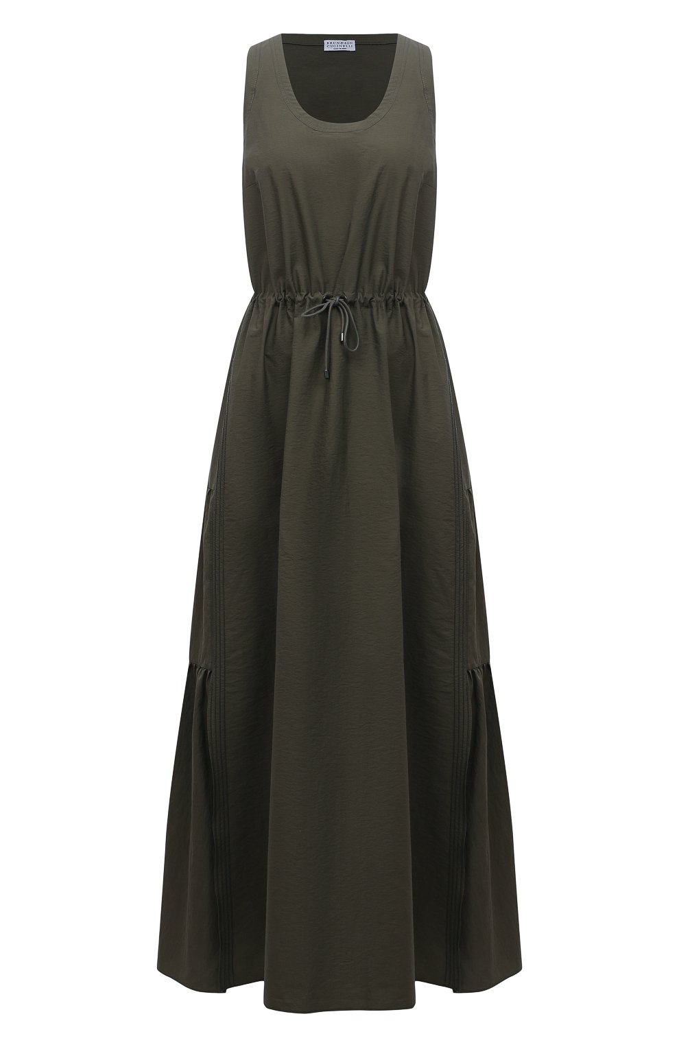 Хлопковое платье BRUNELLO CUCINELLI хаки цвета по цене 325500 руб., арт. M0F79A4915, фото 1 Хлопковое платье BRUNELLO CUCINELLI, арт. M0F79A4915, фото 1