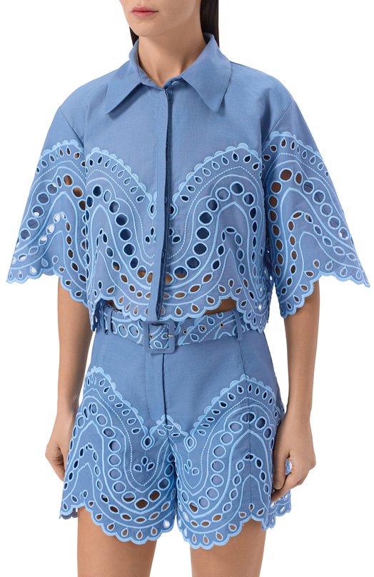 Хлопковая рубашка Charo Ruiz Ibiza 263200 Голубой  263200 Фото 3