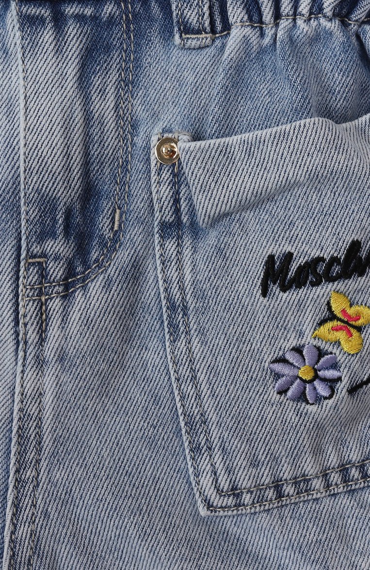 Детский комплект из футболки и шорт MOSCHINO голубого цвета, арт. HDG01B/L0E08/10-14 | Фото 4 (Кросс-КТ: костюм; Автоматизация состава: Проставлено; Автоматизация ТО: Проставлено; Ростовка одежда: 16 лет | 164 см, 12 лет | 152 см, 10 - 11 лет | 140 - 146см)