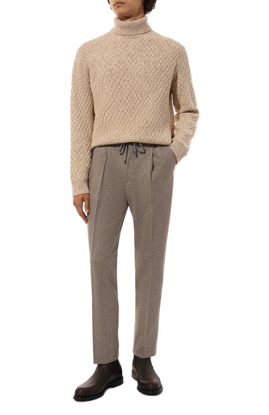 Шерстяные брюки Corneliani 944L19-9418801 Бежевый  944L19-9418801 Фото 2