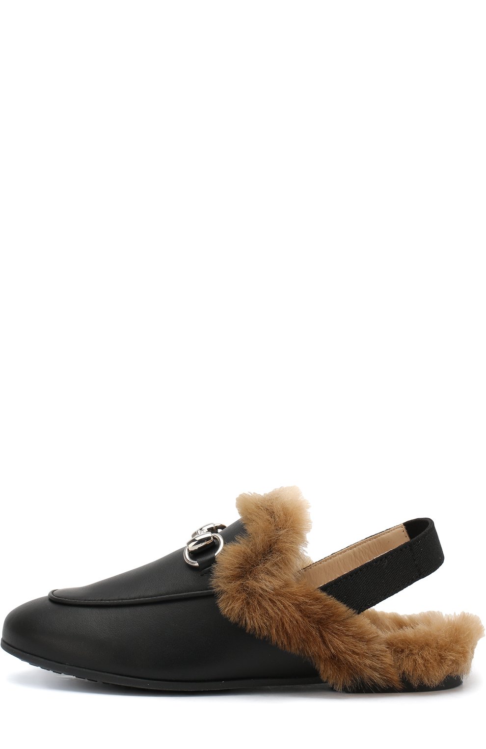 Кожаные сабо с отделкой из овчины GUCCI, арт. 526192/0IIK0, фото 2